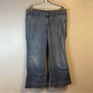 Ralph Lauren Jeans Light Wash Beverlie Tab Waist Trouser Jeans Sz 14 x 32 EUC